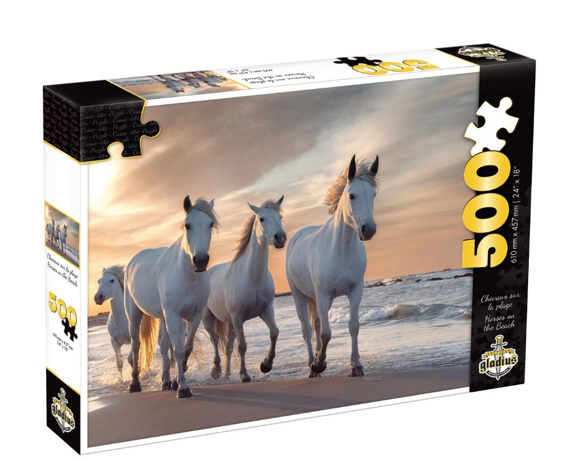 GLADIUS CASSE-TÊTE 500 PIÈCES - CHEVAUX SUR LA PLAGE #10080 - CASSE
